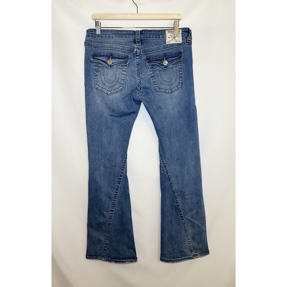 *SOLD OUT* TRUE RELIGION Joey Low Rise Flare Distressed Jeans‎ Women's 31 - Picture 3 of 16